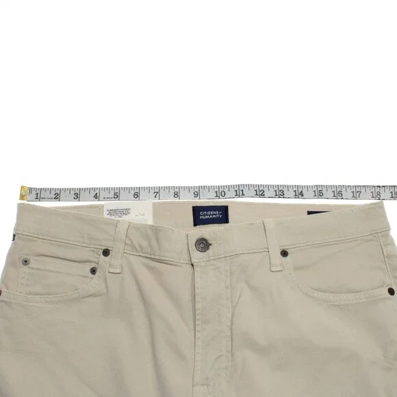 Citizens of Humanity NWT 5 Pocket Jean Cut Pants Size 36 US Solid Beige Cotton